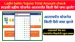 Ladki bahin Yojana Total Amount check