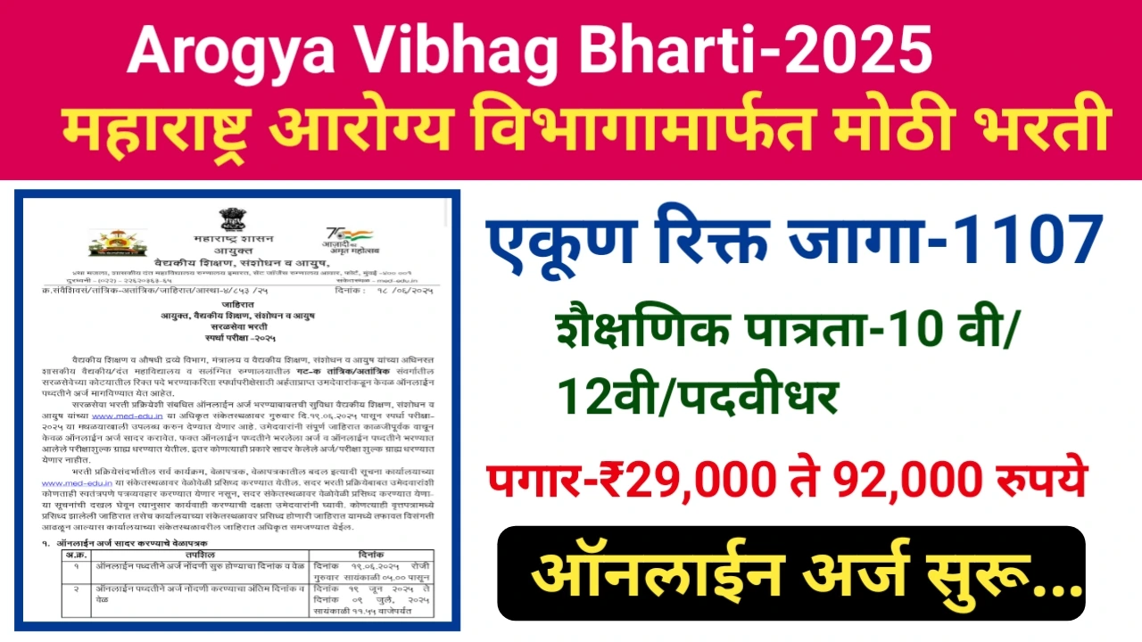 Arogya Vibhag Bharti 2025