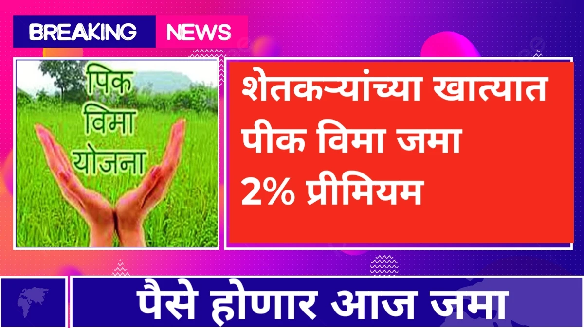 Crop Insurance collection शेतकऱ्यांसाठी मोठी बातमी! नवीन पिक विमा योजना 2025 सुरू – फक्त 2% प्रीमियम, 100% नुकसान भरपाई